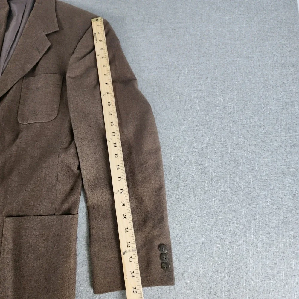 Vtg Haggar City Casuals Tweed Wool-Blend Blazer Jacket Mens 44R Brown Sport Coat